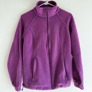 Woman’s Columbia Benton Springs Purple Medium Zip Jacket Fleece and Zio Pockets